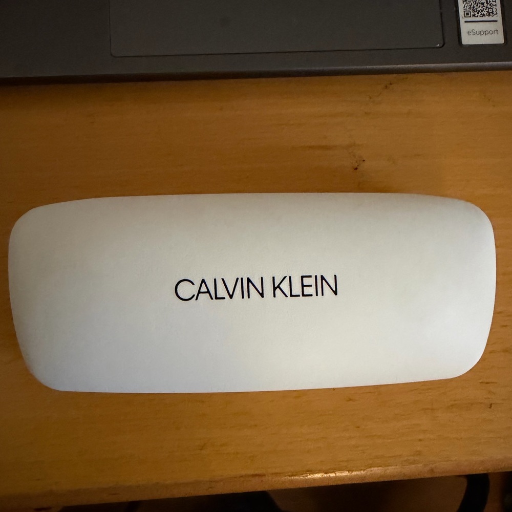 Calvin Klein White Hard Eyewear Case with Logo